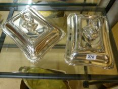 A pair of silver plated entree dishes
