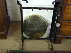 Brass gong on stand