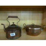 Copper kettle and small copper pot