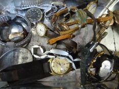 A quantity of vintage watches including 2 9ct gold ladies watches