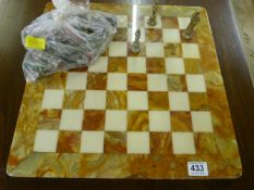 A Chess Set on a Marble board
