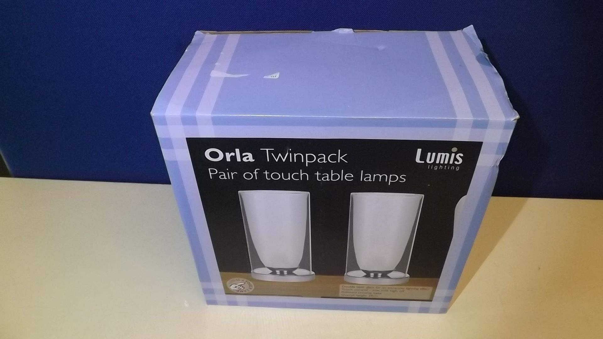1 BOXED PACK OF 2 ORLA TOUCH TABLE LAMPS RRP £69.99
