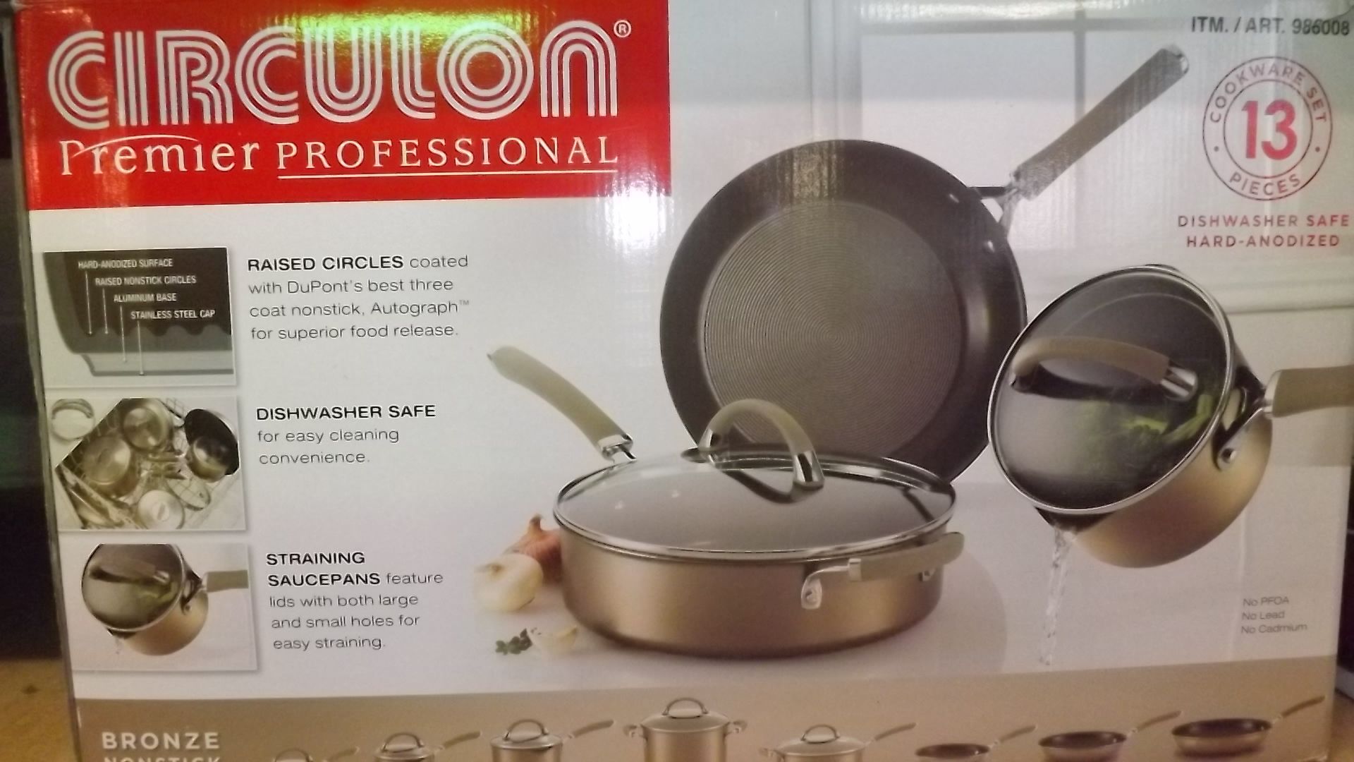 1 BOXED CIRCULON PREMIER PROFESSIONAL HARD ANODISED 13 PIECE PAN SET RRP £229.99