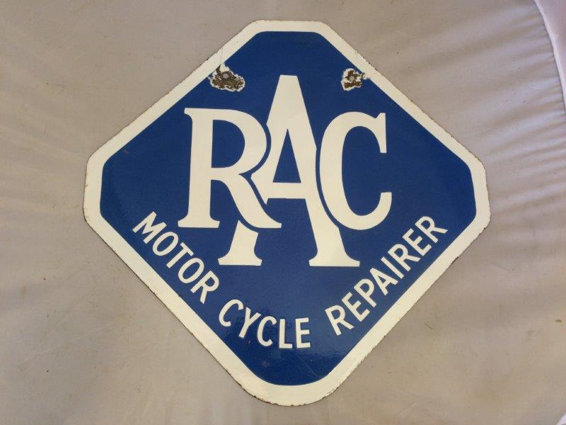 An RAC Motor Cycle Repairer double sided enamel sign, 19 1/2 x 19". - Image 2 of 2