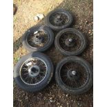 A set of five 17"" wire wheels.