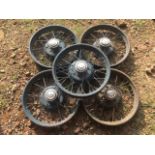 A set of five 17"" wire wheels.