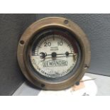 A rare Dewandre 0-30" vacuum gauge, flange mounted.