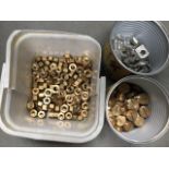 A quantity of new old stock brass nuts, king pin locking nuts etc.