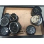 Eight assorted gauges to include Sunbeam, Hobson Telegage etc.