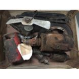 A box of dynamo parts, a starter motor etc.