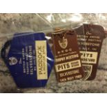 Four original Goodwood Members' Enclosure/Members' Stands/Paddock lapel passes for 1960, 1961 and