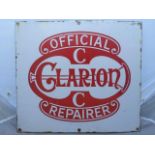 A Clarion Official Repairer enamel sign in good conditon, 18 x 16".