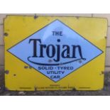 A rare Trojan - The Solid  - Tyred Utility Car rectangular enamel sign, 30 x 22".