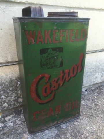 A Wakefield Castrol Gear Oil gallon can.
