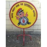 A Rudge - Whitworth of Coventry circular double sided freestanding enamel sign depicting the