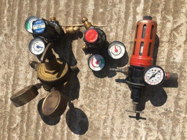 A selection of oxygen and acetylene gauges.