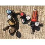 A selection of oxygen and acetylene gauges.