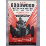 A BARC Goodwood Motor Race Meeting Official Souvenir programme, 17th September 1949.