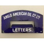 An Anglo American Oil Company Limited enamel letterbox surround.