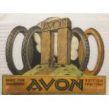 An early Avon Tyres pictorial showcard, 21 3/4 x 16 1/2".