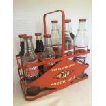 A Vigzol Motor Oils eight bottle oil crate, in restored condition with eight original bottles with