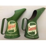 Two Castrol oil measures in good condition.