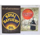 A Royal Daylight Oil rectangular showcard, 9 1/2 x 14 1/2" and a Dunlop Hydro Jack pictorial