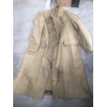 A Denby Garments Limited wartime motorcyclist's heavy duty overcoat dated 1943.