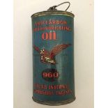 A Speedoil anti-carbon upper lubricating oil oval can with original lid.