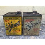 Two Filtrate Gear Oil square cans.