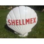 A Shellmex glass petrol pump globe by Webb's Crystal Glass Company Limited, in excellent condition.