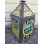 A Gamages Grade XL Motor Oil five gallon pyramid can.