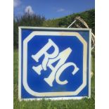 An RAC glass double sided lozenge shaped hanging lightbox, in very good condition.