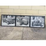 Three black and white prints of ERAs, possibly at Beaulieu, 21 1/4 x 17 1/4".