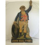 A John Bull Tyres pictorial showcard, 14 x 29".