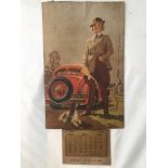 A rare John Bull Rubber Company Limited, Leicester pictorial calendar showcard depicting a