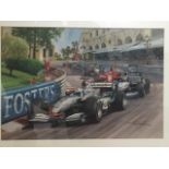 MICHAEL TURNER - 2002 Monacco Grand Prix, oil signed by the artist.