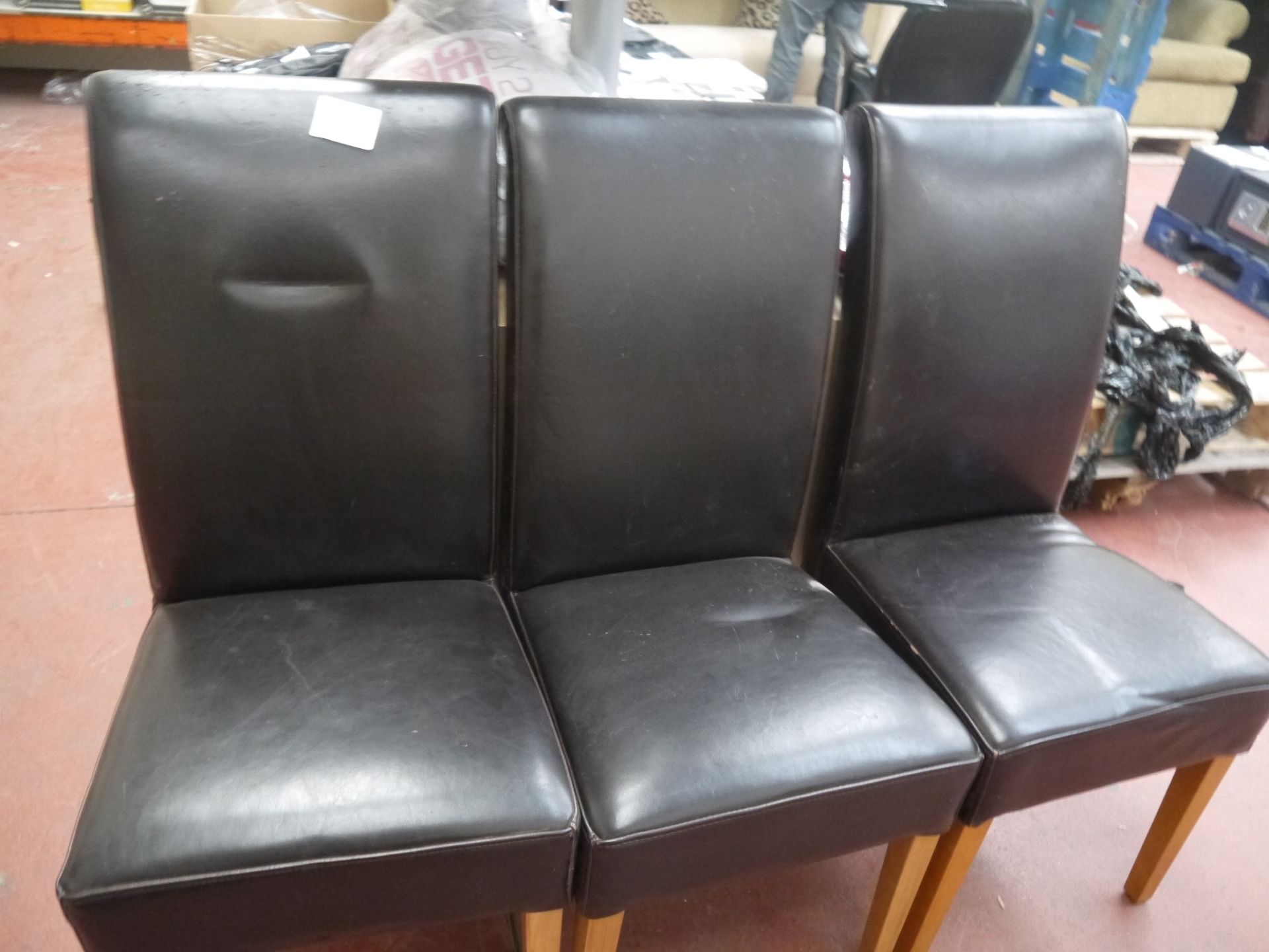 3x Leather Dining Chairs.