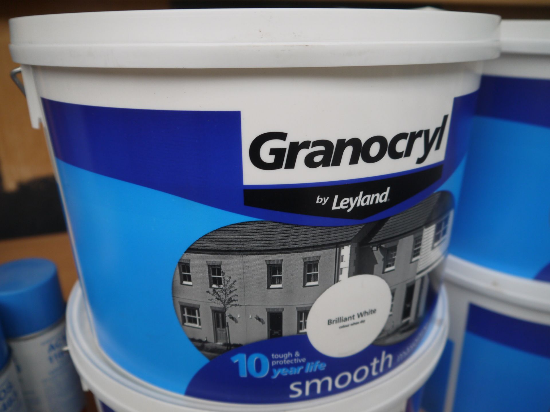 Granocryl by Leyland Brilliant White Smooth Masonry Paint, 10 litre. New