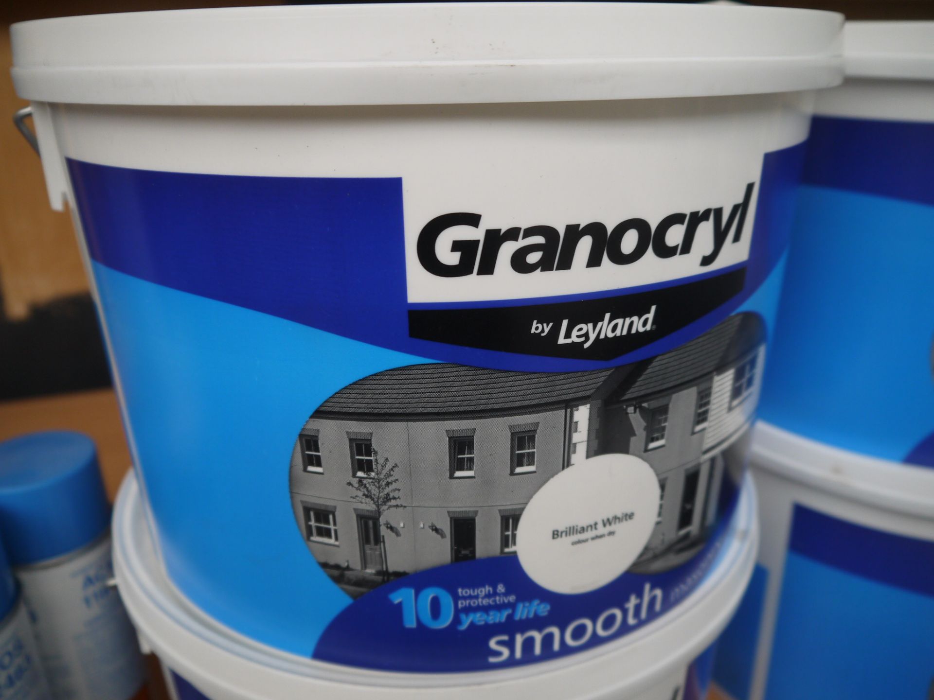 Granocryl by Leyland Brilliant White Smooth Masonry Paint, 10 litre. New