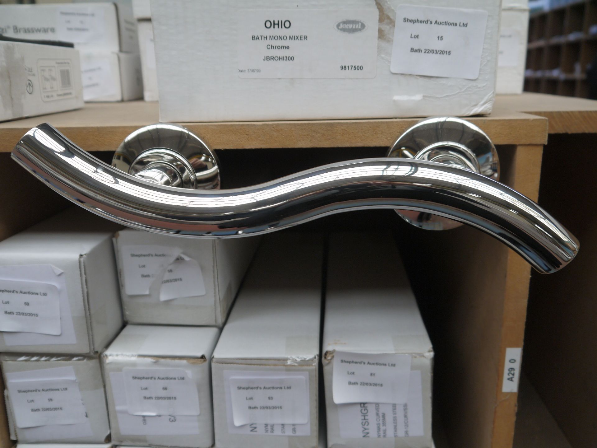 12'' Curved Chrome Grab rail, new and boxed