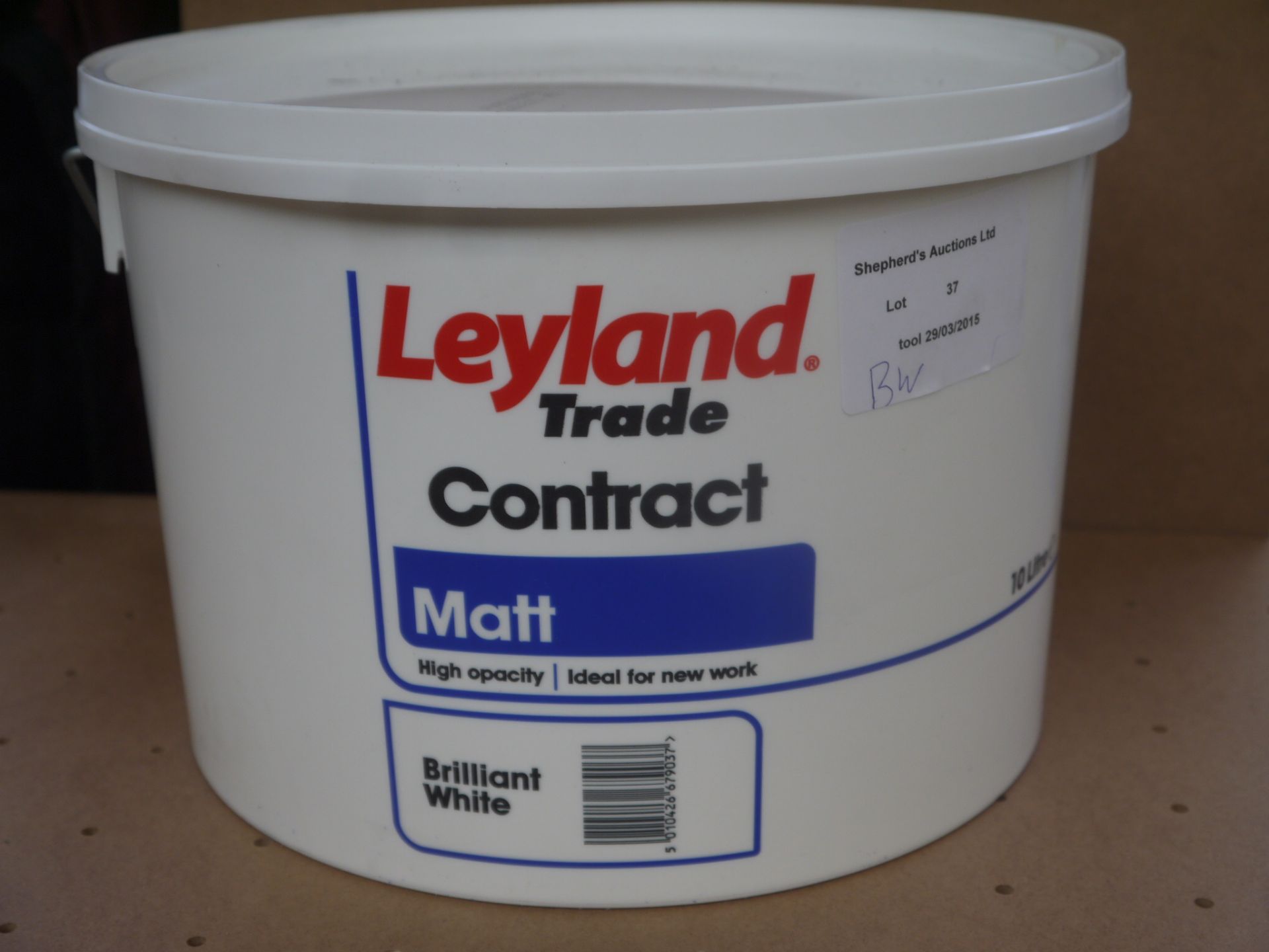 Leyland Trade Contract Matt Brilliant White Paint, 10 litre. New.