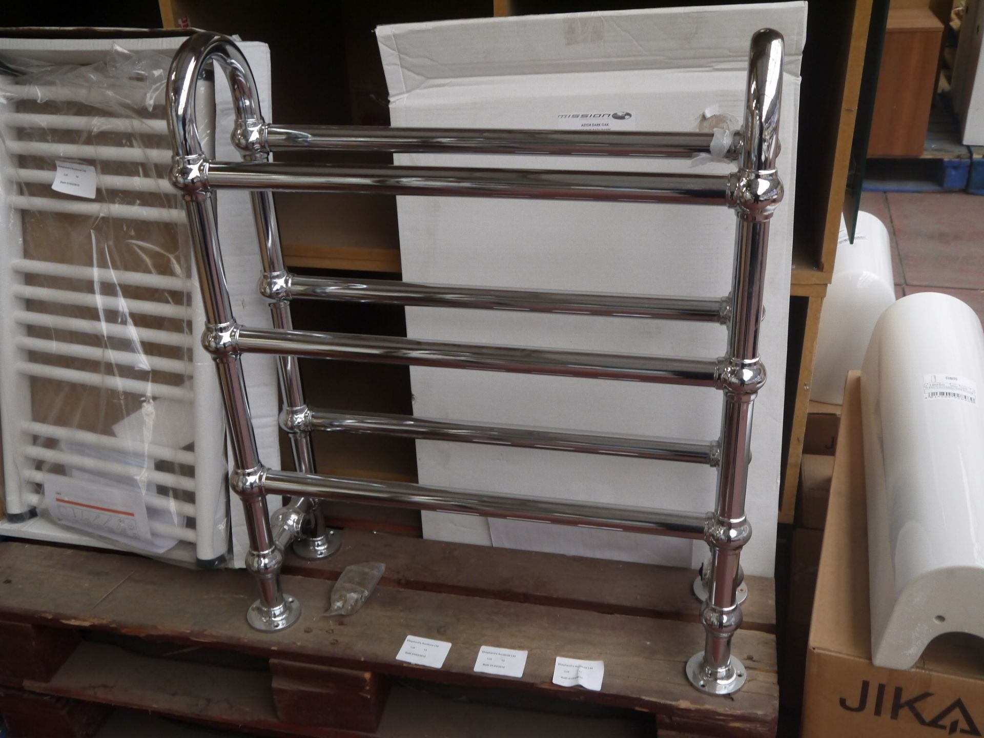 Old London - Duke chrome towel radiator, new and boxed 778 x 685 x 230mm RRP £498