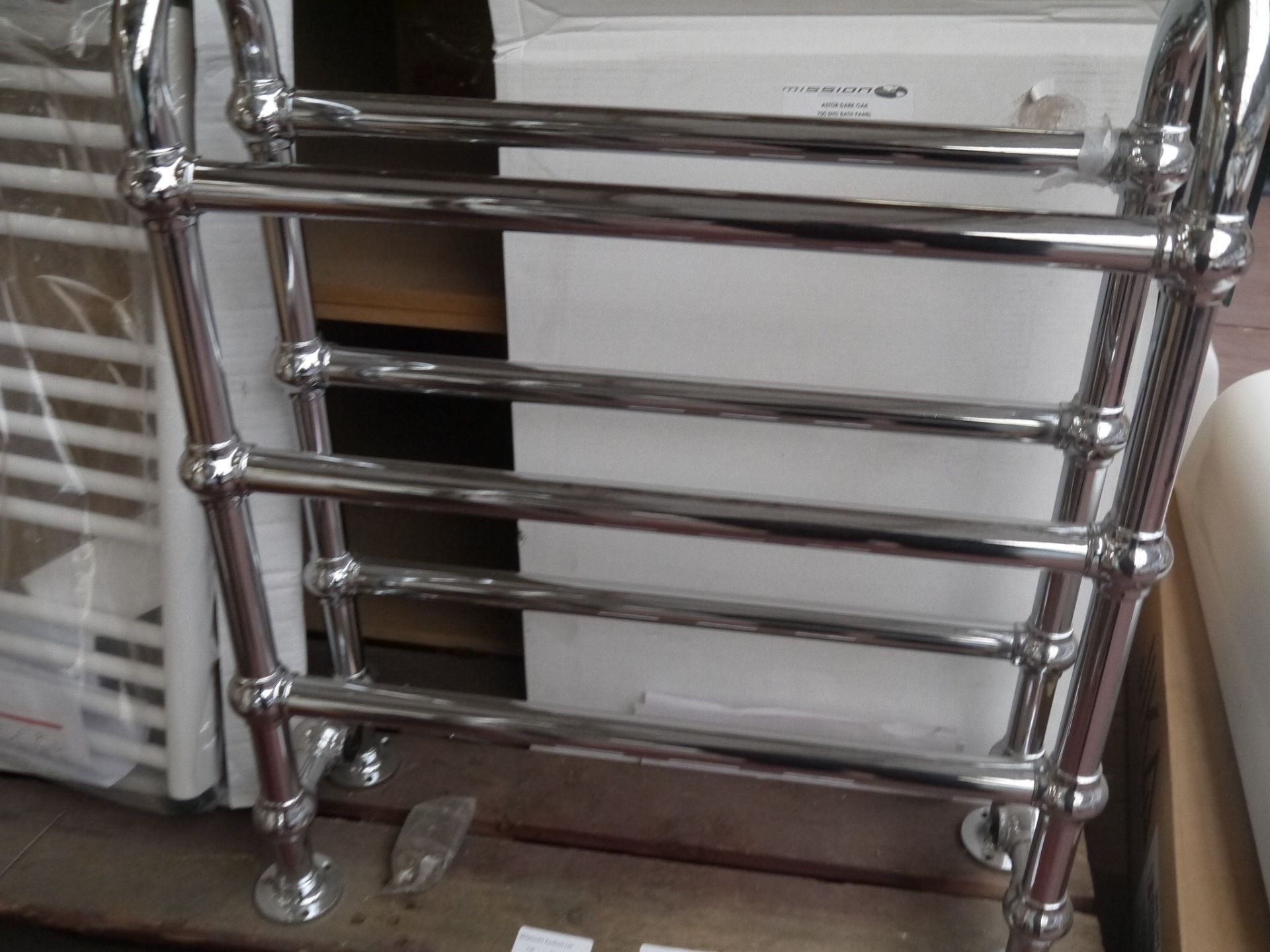 Old London - Duke chrome towel radiator, new and boxed 778 x 685 x 230mm RRP £498