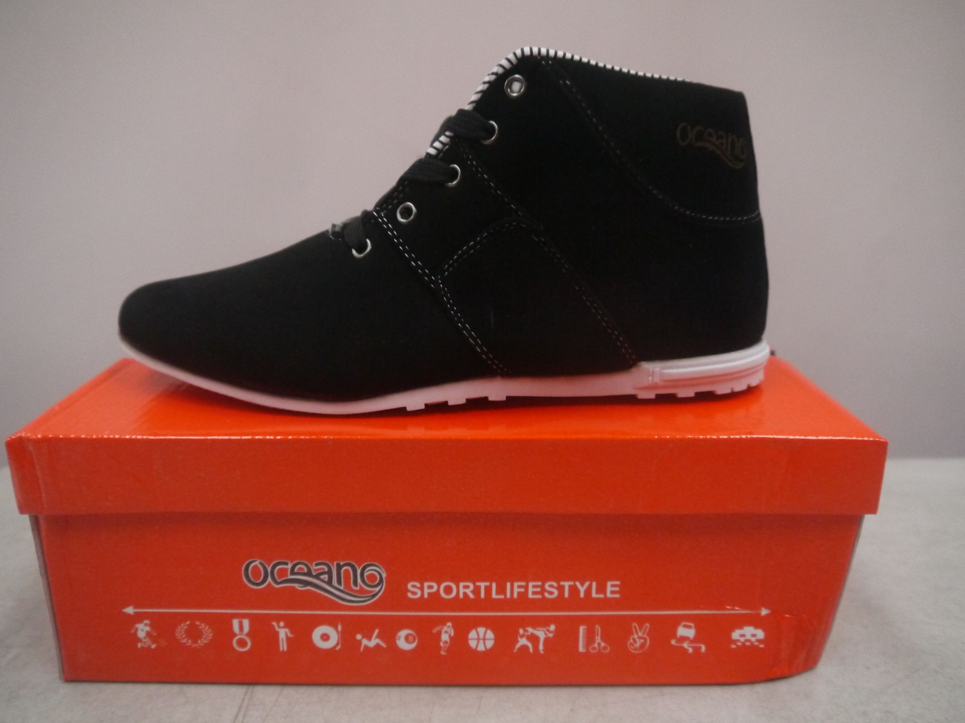 Mens Oceano Trainer Boot black suede style size 44,brand new and boxed