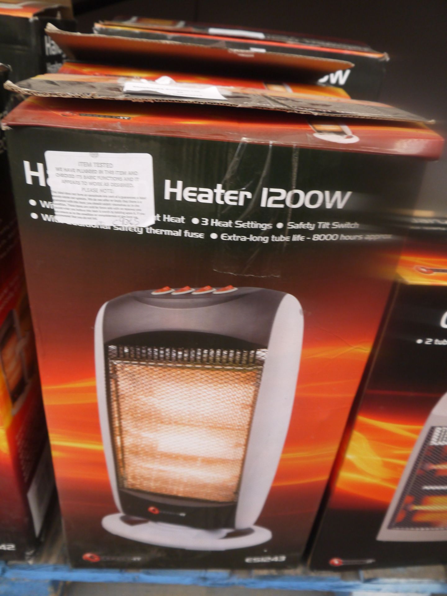 1200w Halogen heater, tested working and boxed