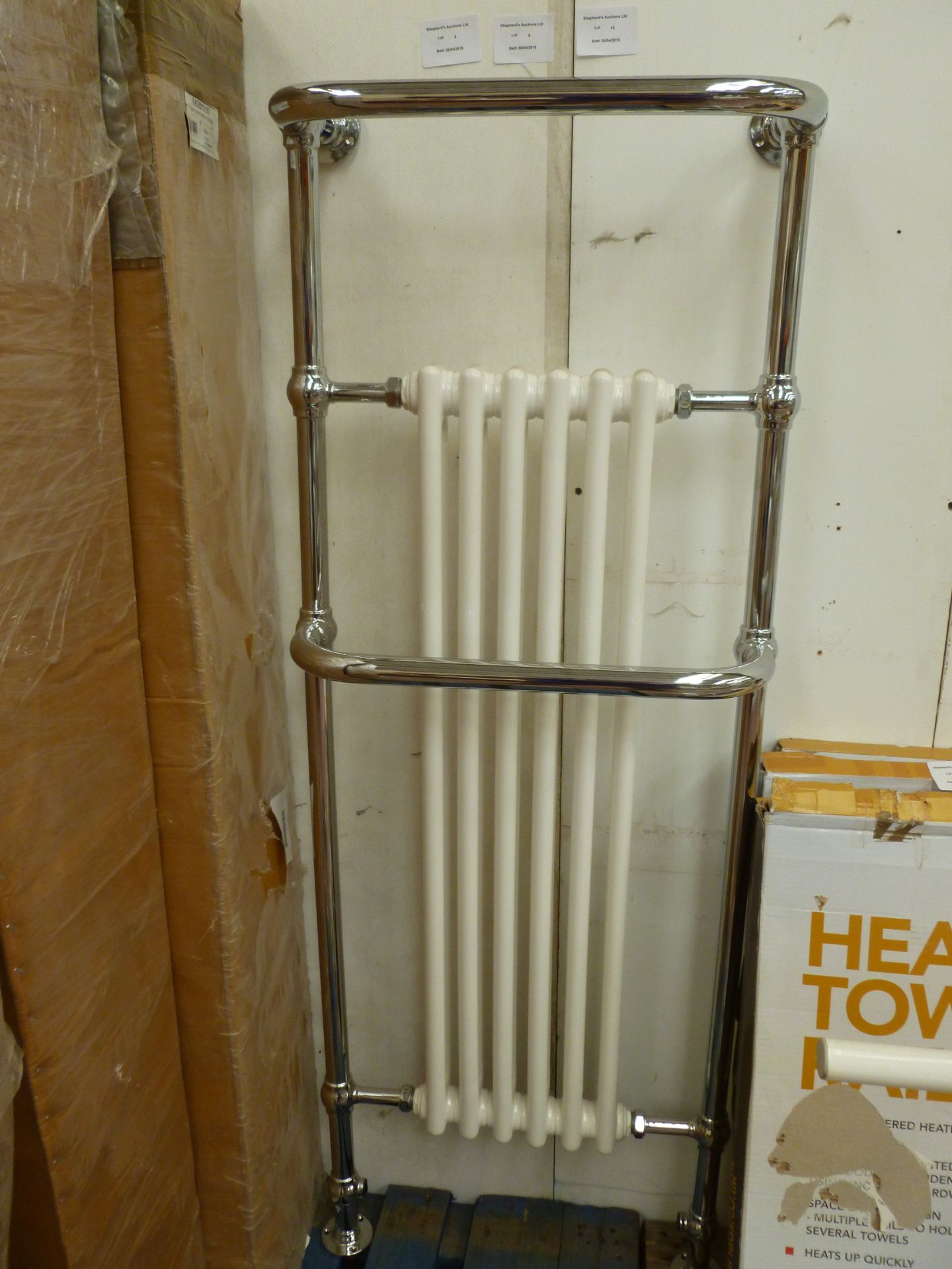 Imperial Malmo 6 bar chrome plated brass 1500 floor standing radiator, new and boxed RRP £952 at