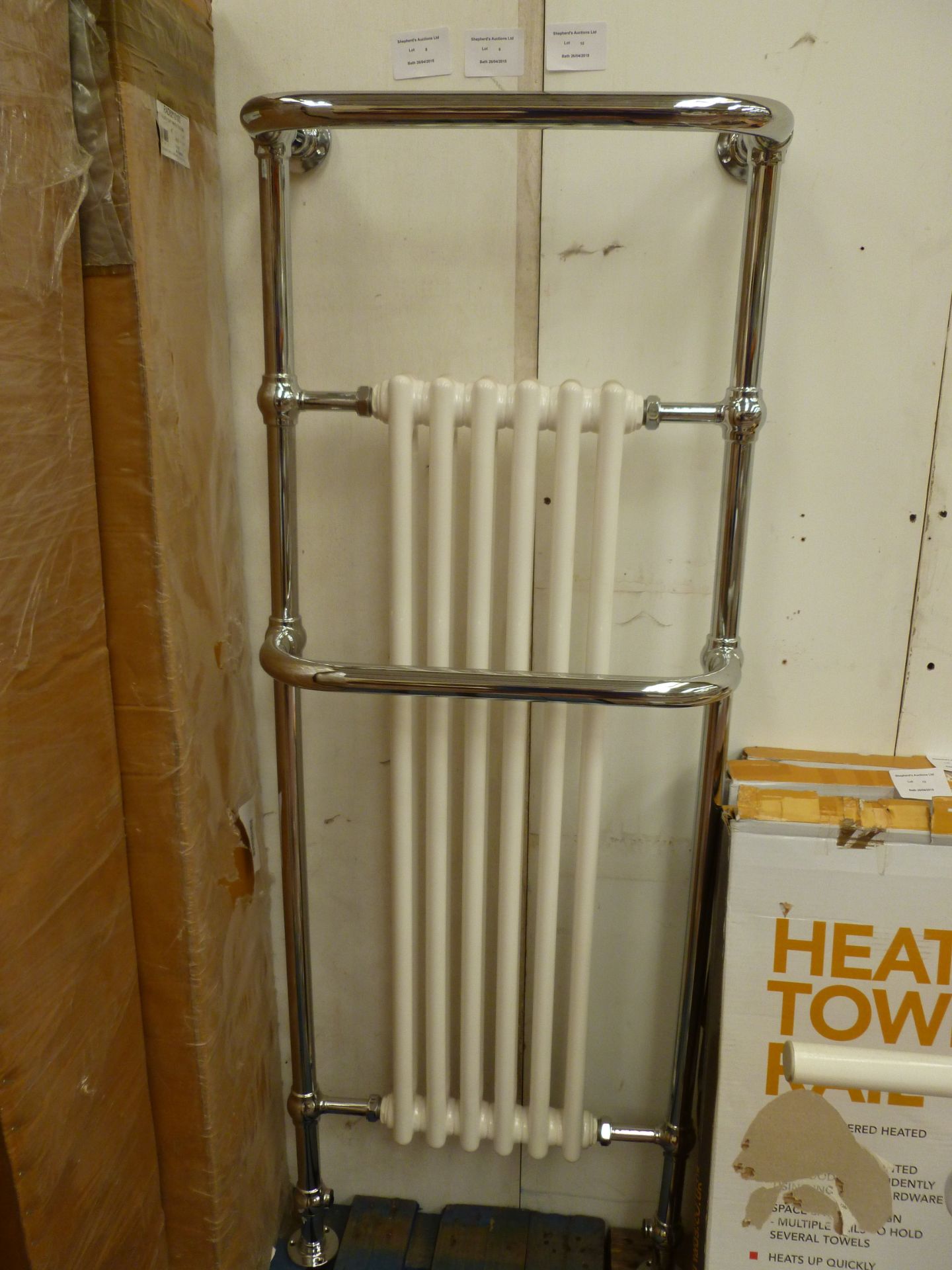 Imperial Malmo 6 bar chrome plated brass 1500 floor standing radiator, new and boxed RRP £952 at