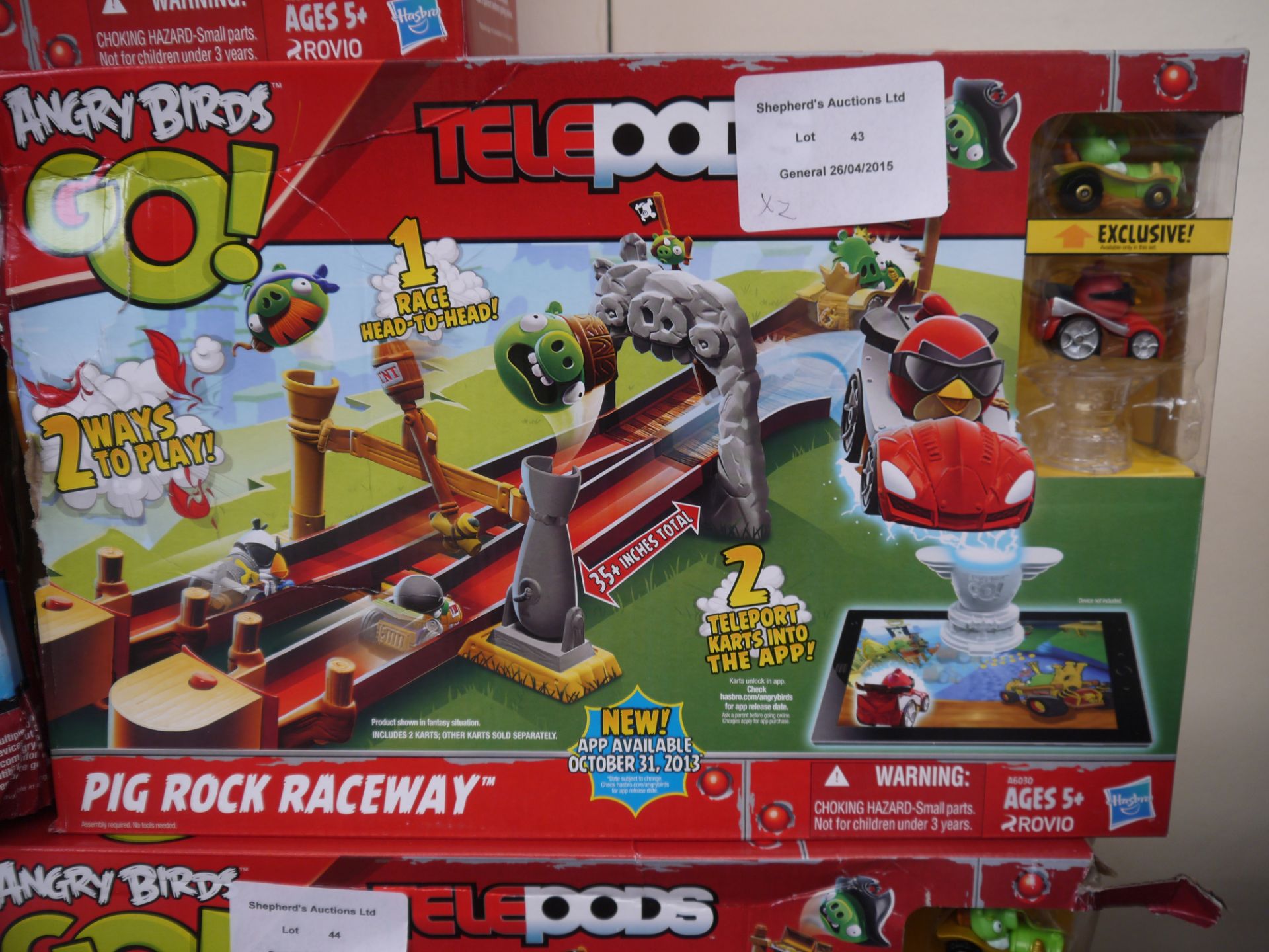 2x Angry Birds GO! Telepods Pig Rock Raceway. Boxed.