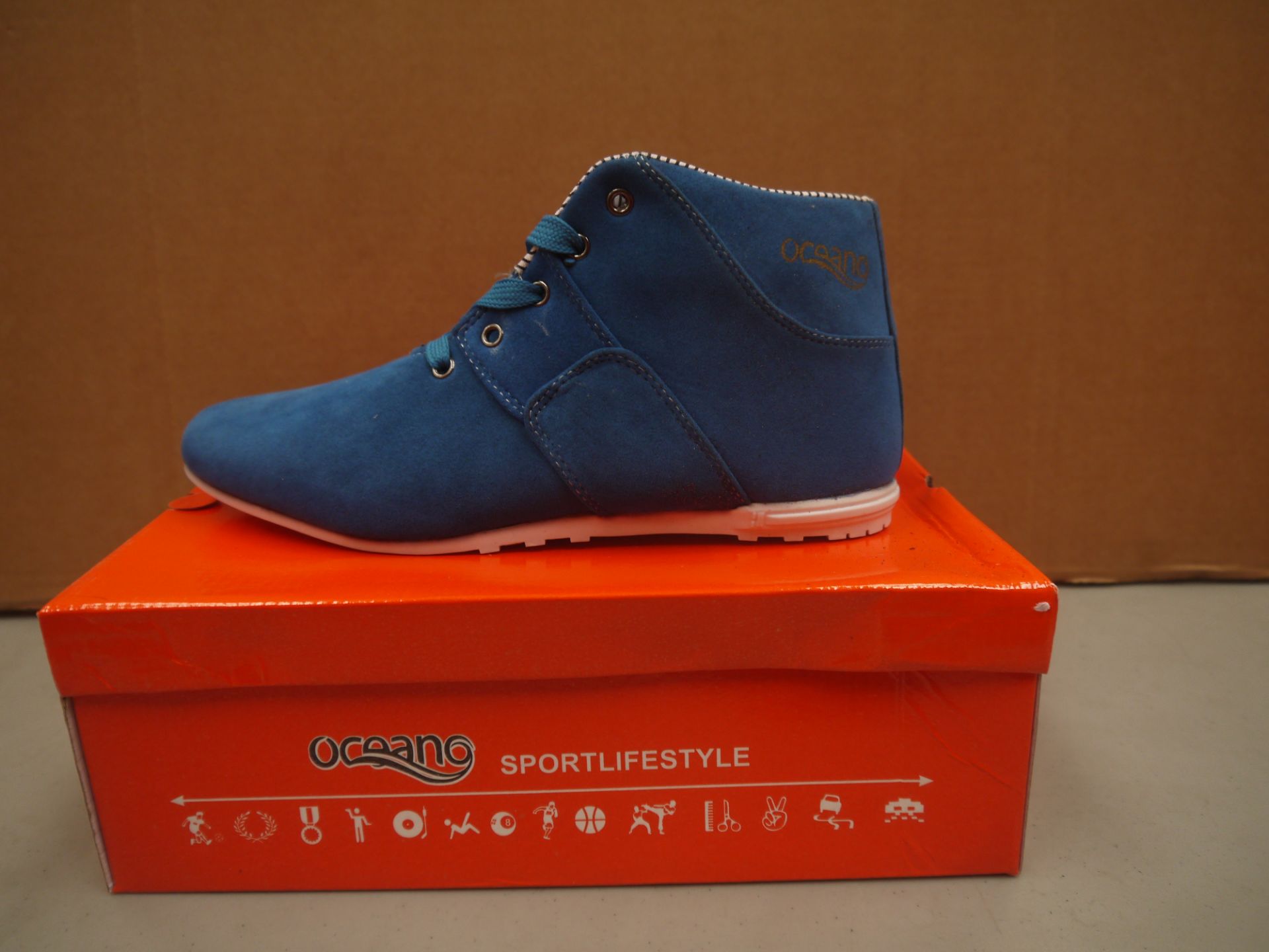 Mens Blue Suede Oceano trainer style boot new and boxed size UK9